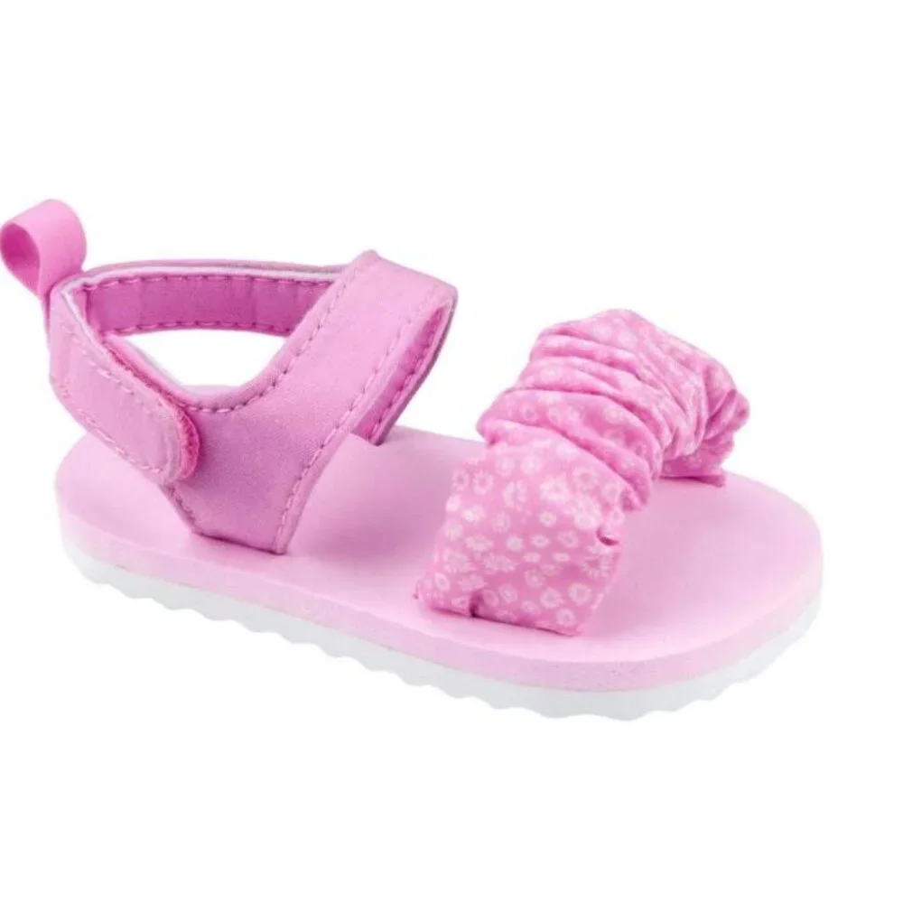 NWT Carter's Baby Girl Scrunch Strappy Pink Sandals